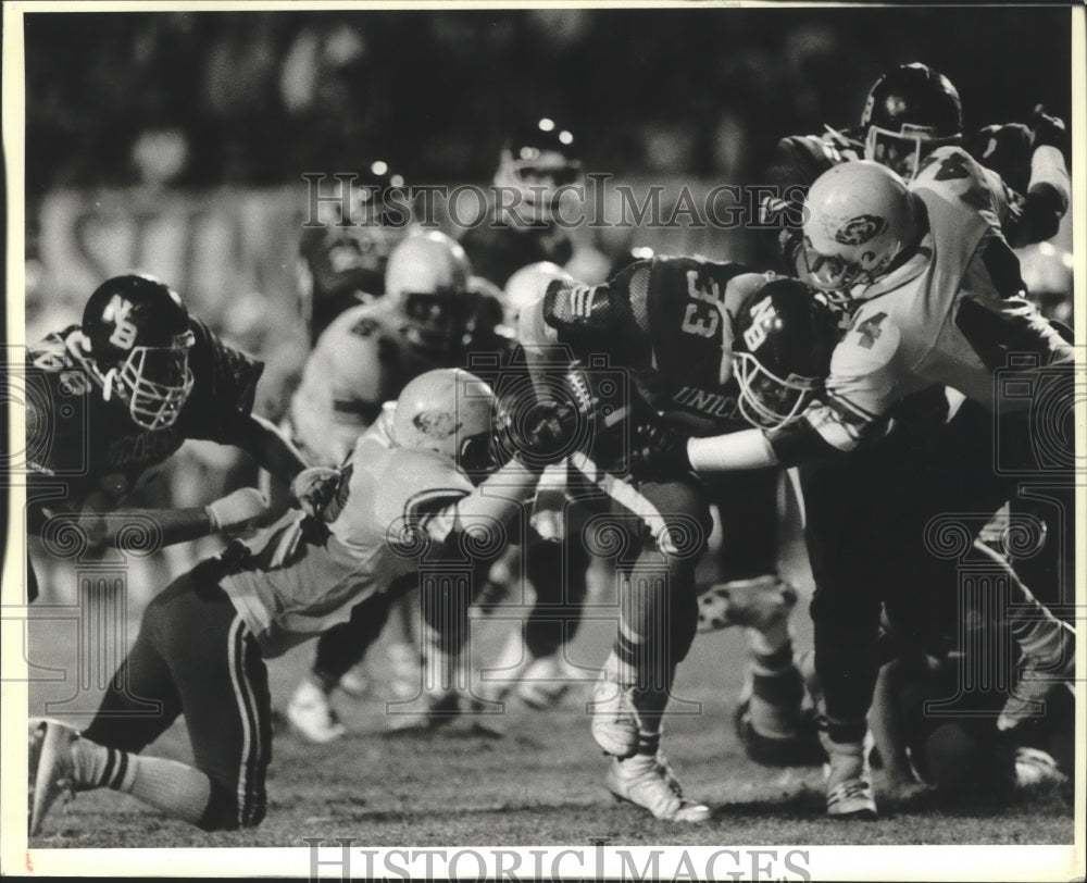 1986 Press Photo New Braunfels and Gregory-Portland play a prep football game- Historic Images