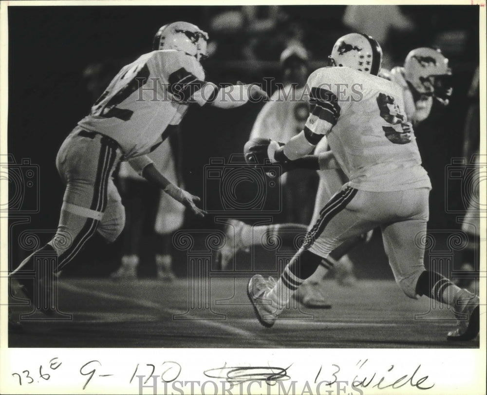 1986 Press Photo Wheatley and Jefferson play prep football at Alamo Stadium- Historic Images