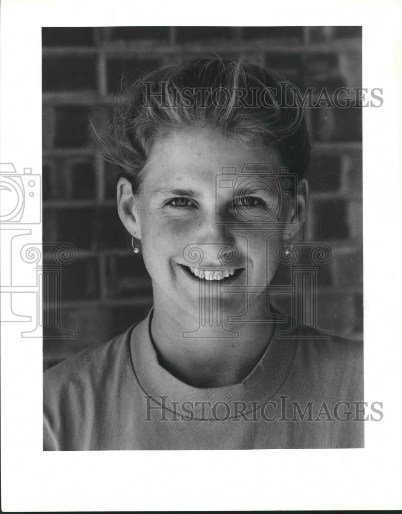 1987 Press Photo Trinity tennis player Jane Holdren - sas01105- Historic Images