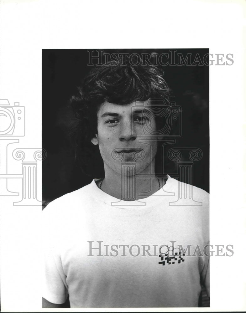 1987 Press Photo Trinity tennis player Rich Benvin - sas01106- Historic Images