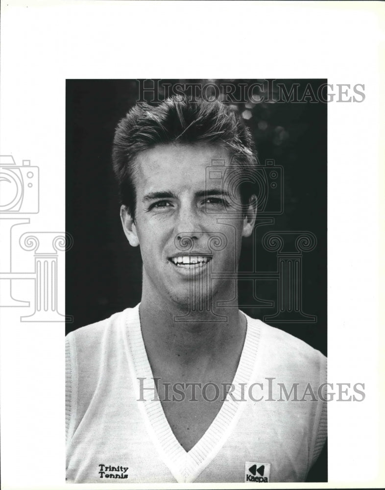 1987 Press Photo Trinity tennis player Frank Grannis - sas01108- Historic Images