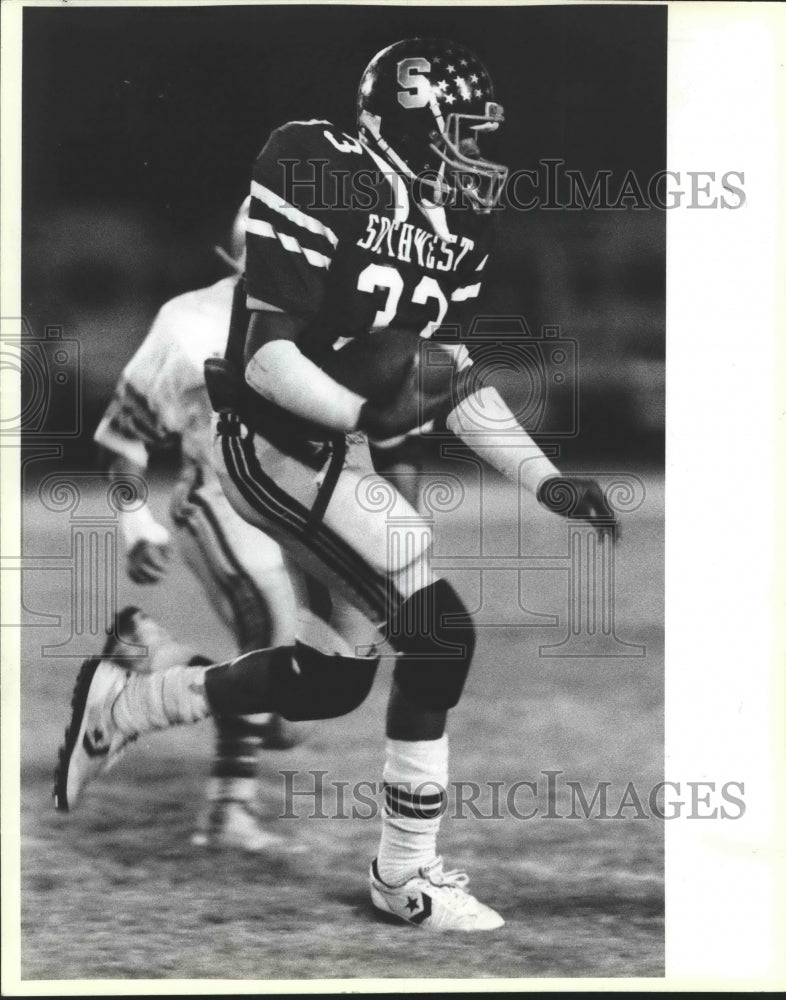 1985 Press Photo Southwest plays Carrizo Springs in a high school football game- Historic Images