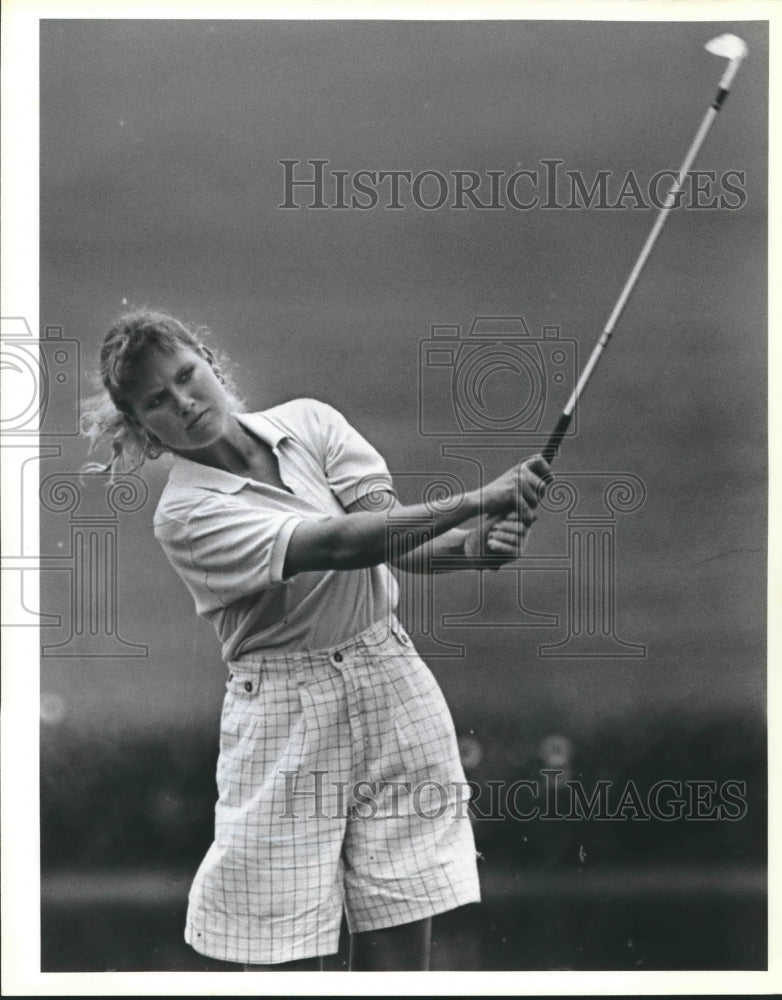 1987 Press Photo Golfer Kim Spencer of Boerne High at the Texas state tournament- Historic Images