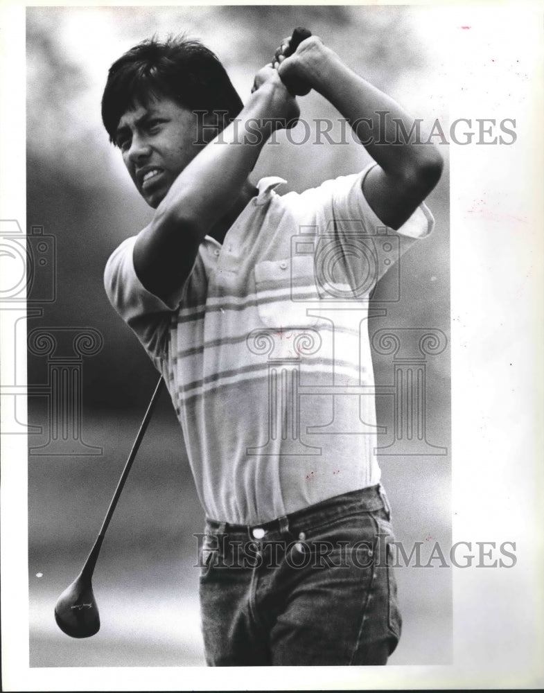 1989 Press Photo Madison High School golfer Jimmy Lobo - sas01195- Historic Images