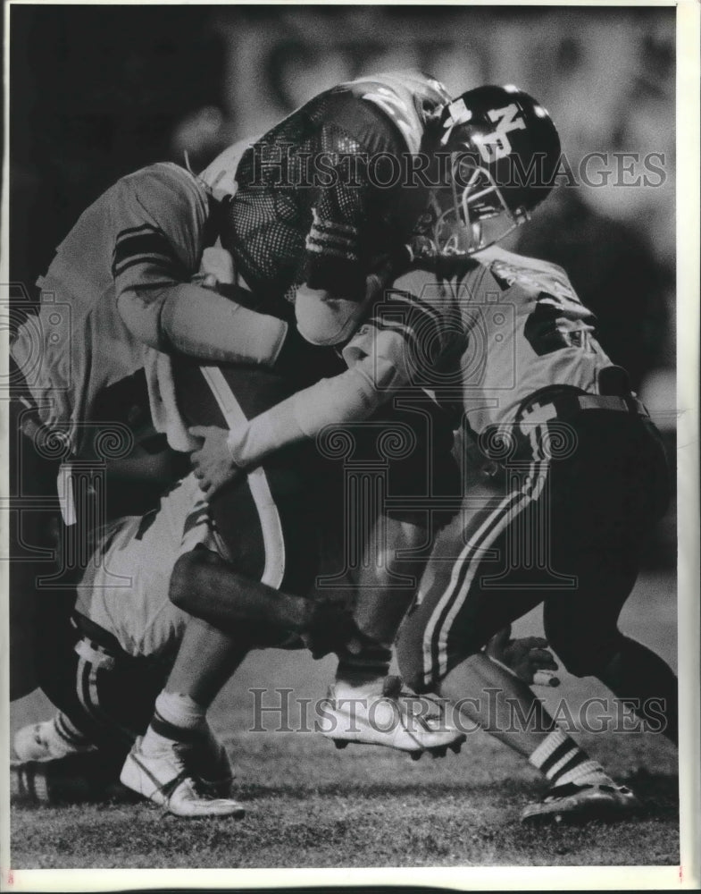 1986 Press Photo New Braunfels and Gregory-Portland play a prep football game- Historic Images