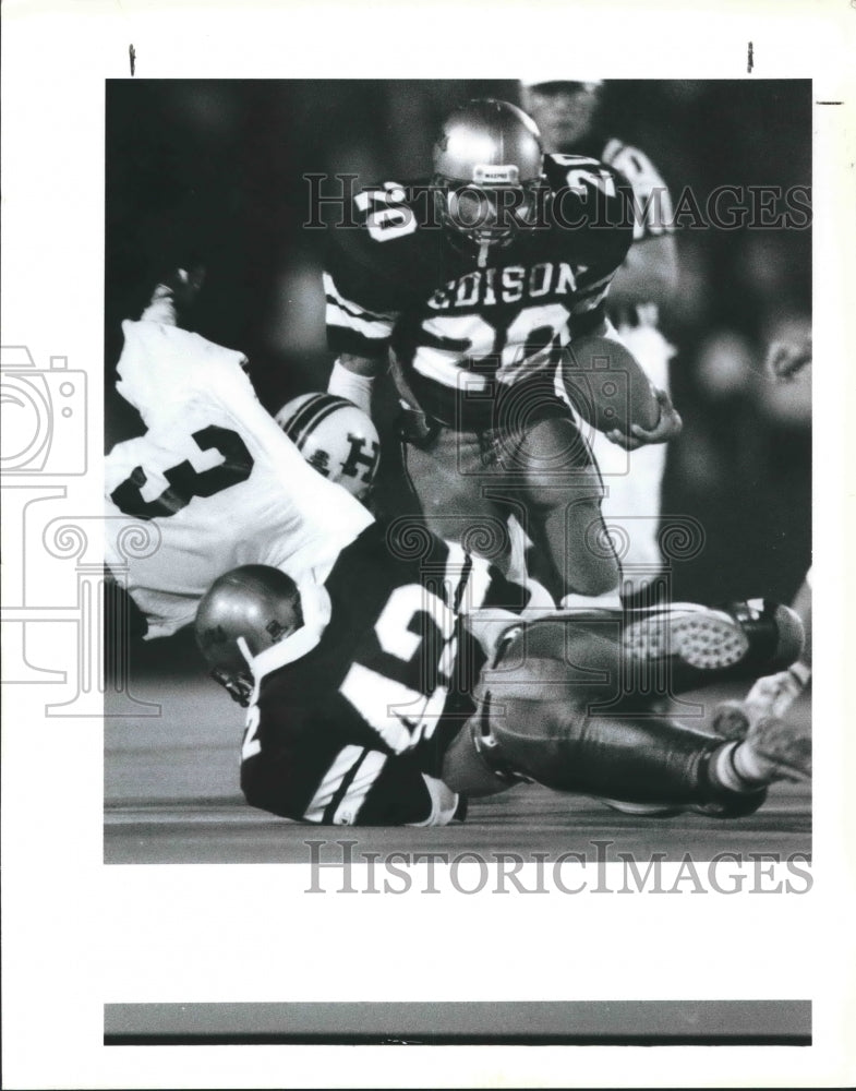 1989 Press Photo Edison High School football player Jesse Aguilar - sas01262- Historic Images
