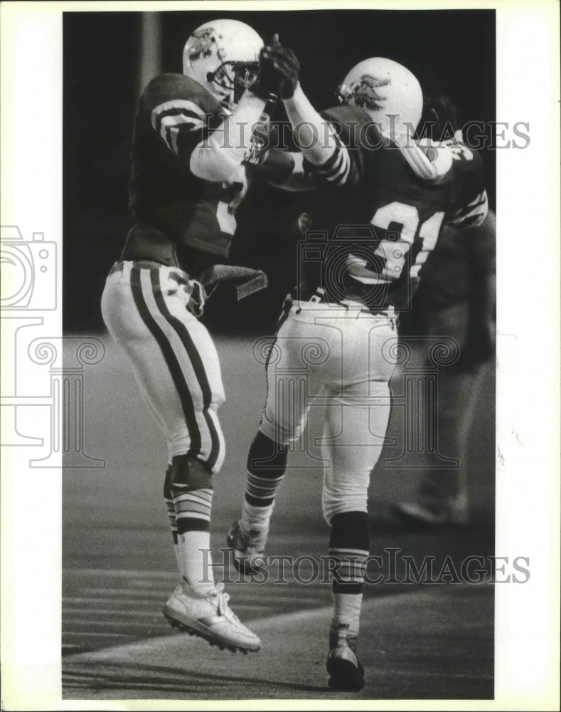 1986 Press Photo Wheatley and Jefferson play prep football at Alamo Stadium- Historic Images