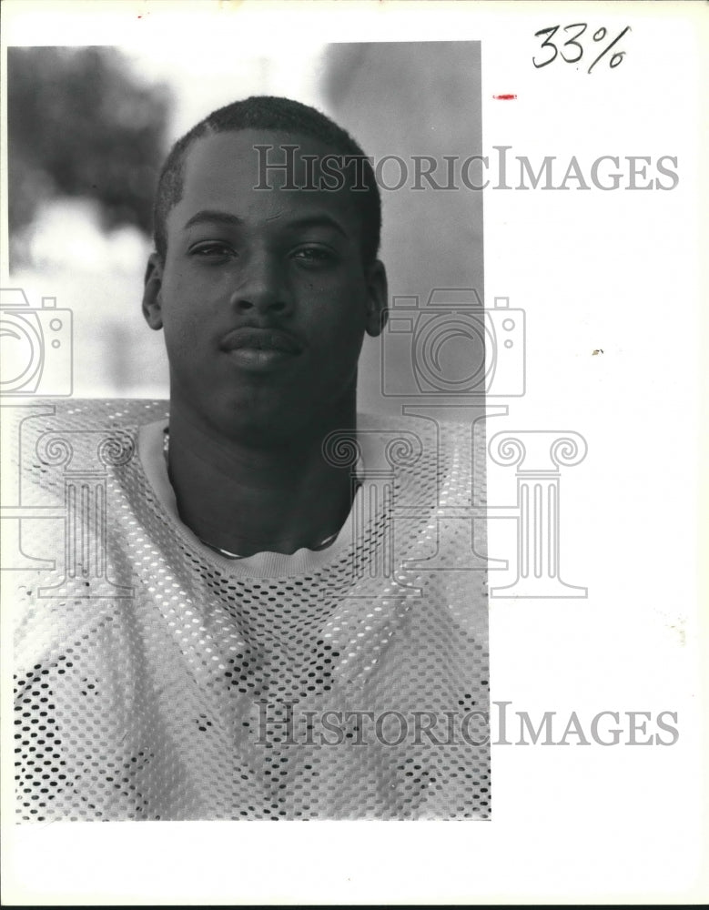 1987 Press Photo East Central High School football player Ray Harvey - sas01467- Historic Images