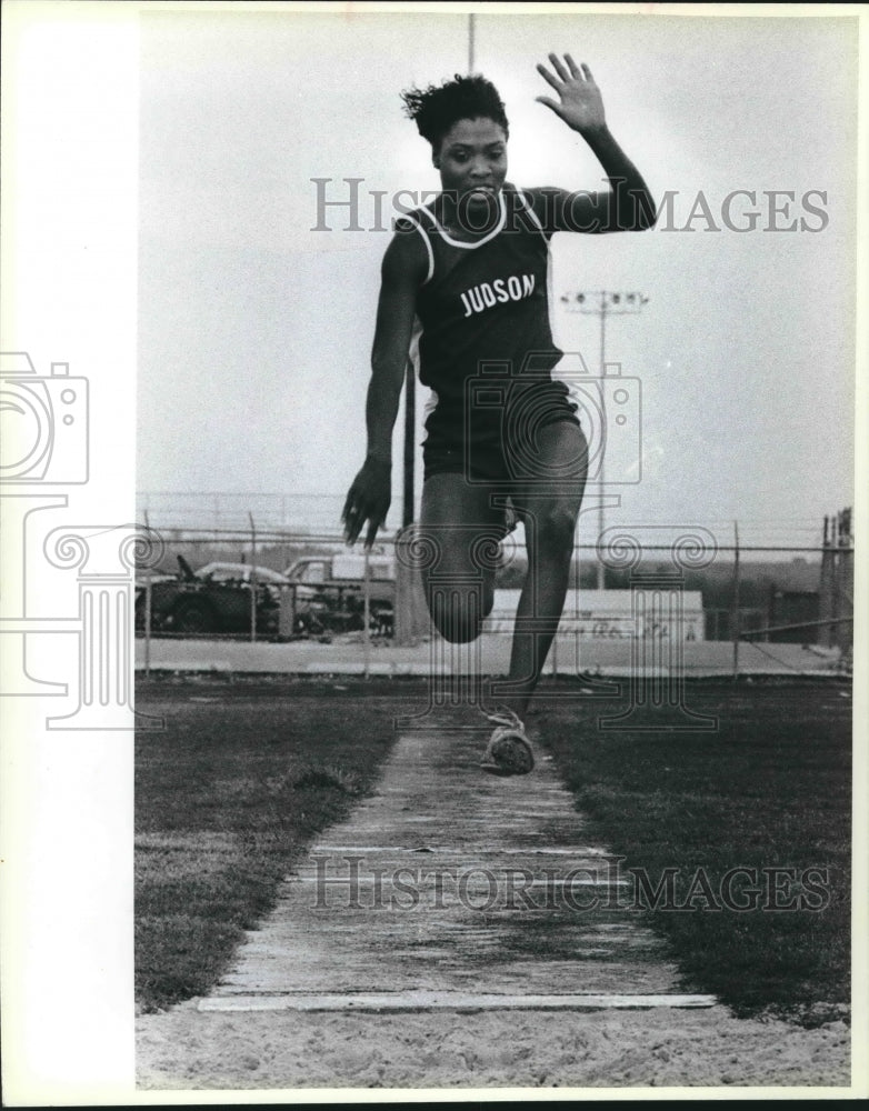 1985 Press Photo Judson High School track athlete Barbara Flowers - sas01732- Historic Images