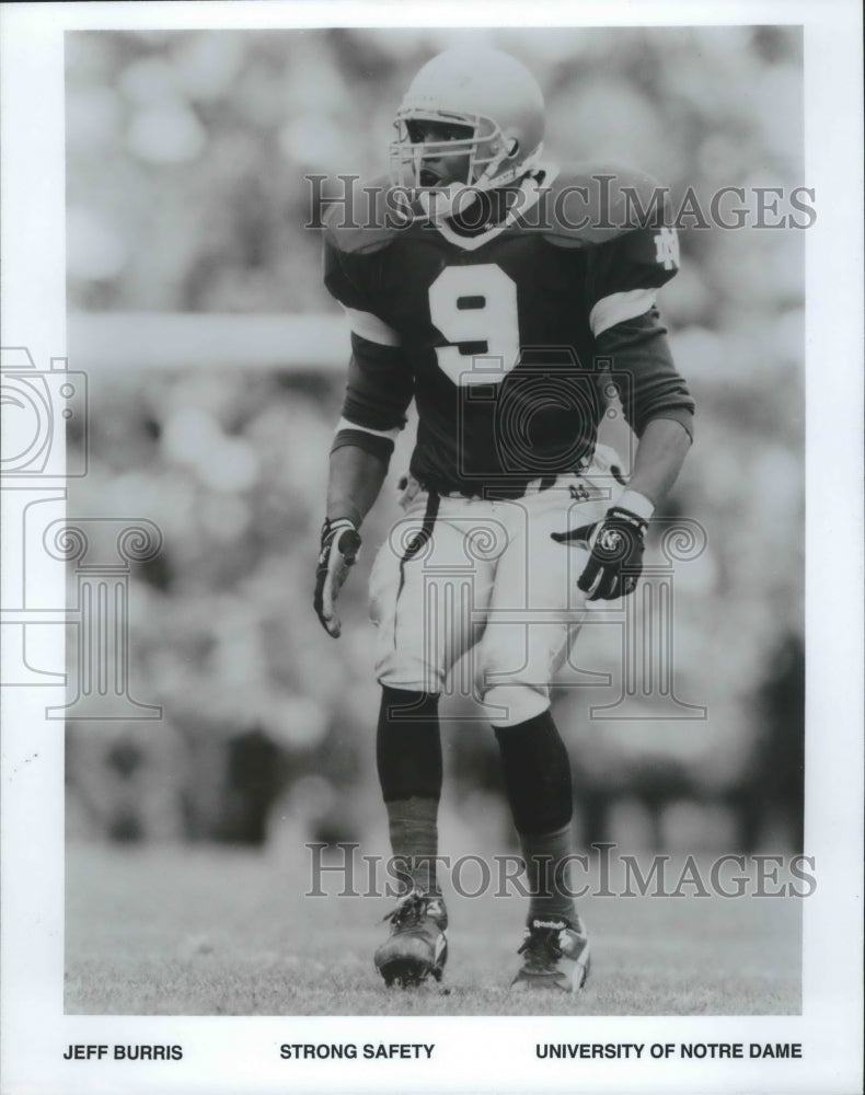 1993 Press Photo Notre Dame football safety Jeff Burris - sas01829- Historic Images
