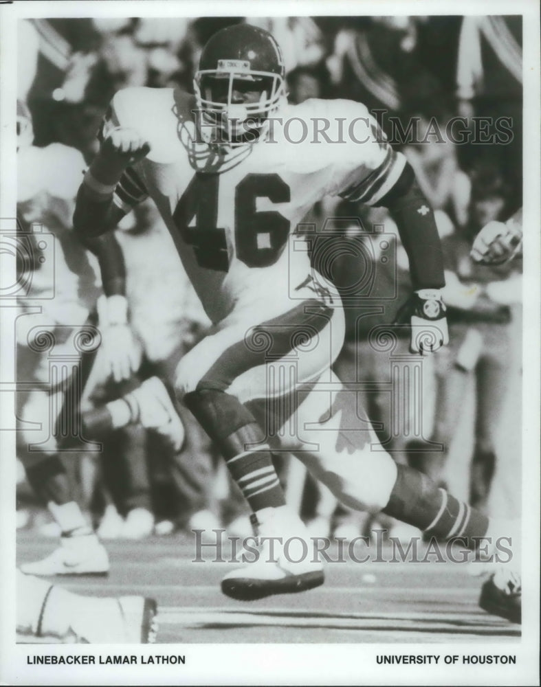 Press Photo University of Houston football linebacker Lamar Lathon - sas01836- Historic Images