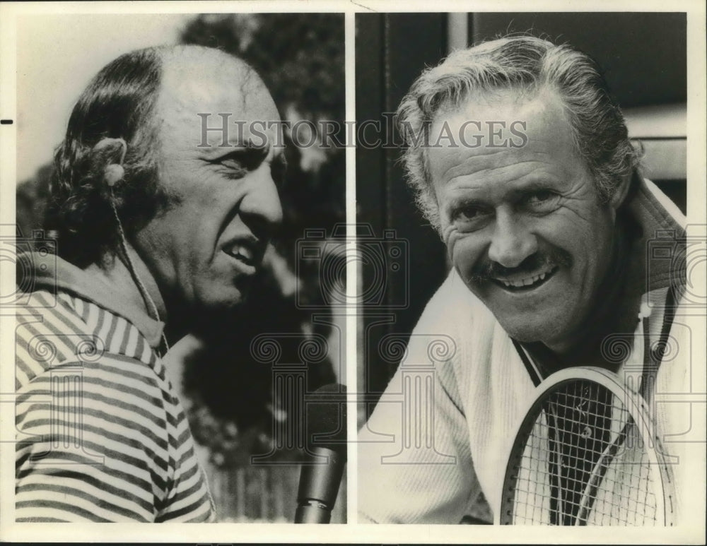 Press Photo Tennis sportscasters Bud Collins (left) and Dan Rowan - sas02312- Historic Images