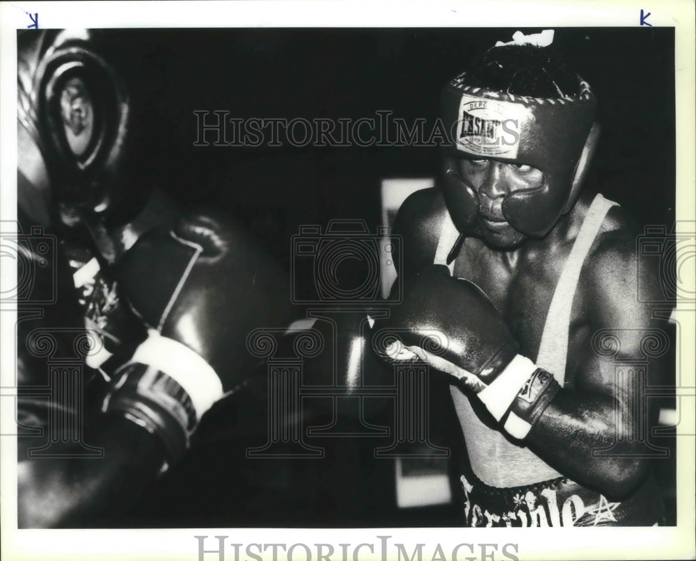 1993 Press Photo Boxer Terry Norris during a sparring session - sas02332- Historic Images