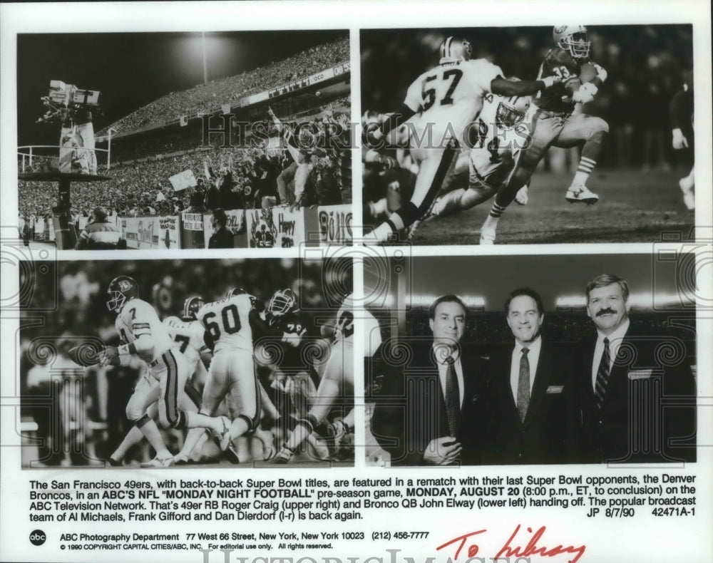 1990 Press Photo The San Francisco 49ers against rivals, Denver Broncos,- Historic Images