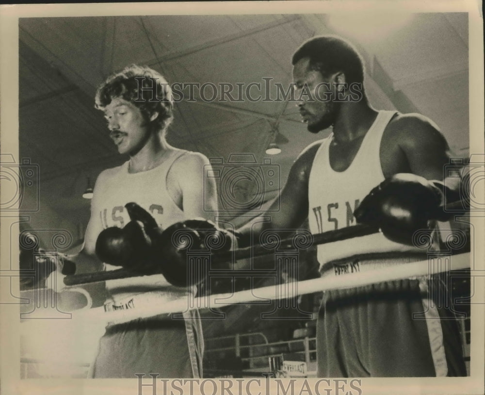 Promo Photo Boxers Frank Converse &amp; Joe Frazier to fight 3 rounds on NBC TV- Historic Images