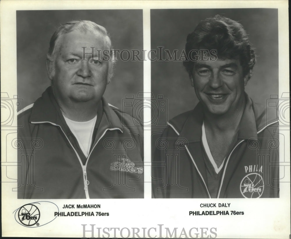 Press Photo Jack McMahon &amp; Chuck Daly, Philadelphia 76ers - sas02433- Historic Images