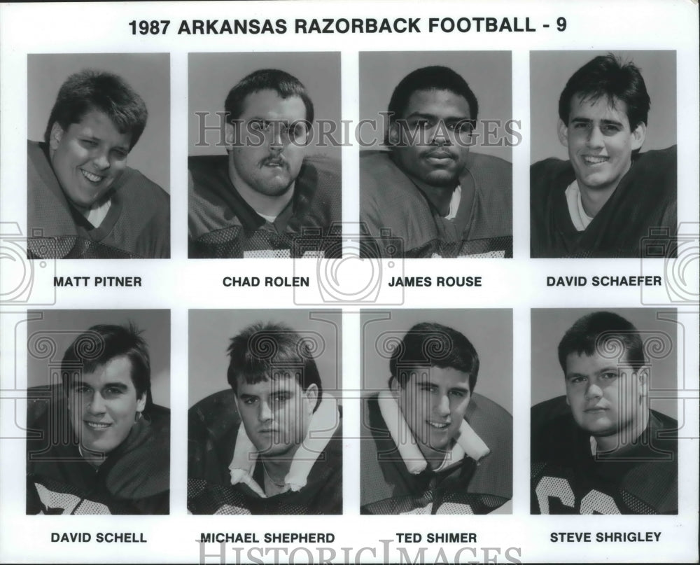 1987 Press Photo Arkansas Razorback Football Team - sas02455- Historic Images