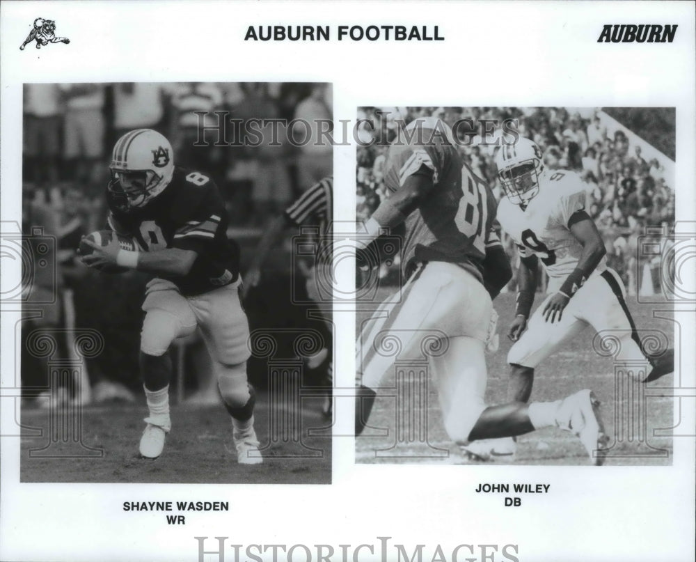 Press Photo Auburn Football, Shayne Wasden, WR, John Wiley, DB - sas02480- Historic Images