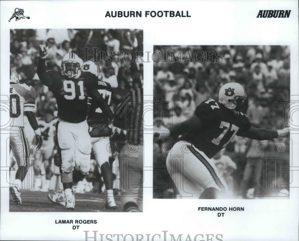 Press Photo Auburn Football, Lamar Rogers, DT &amp; Fernando Horn, DT - sas02490- Historic Images