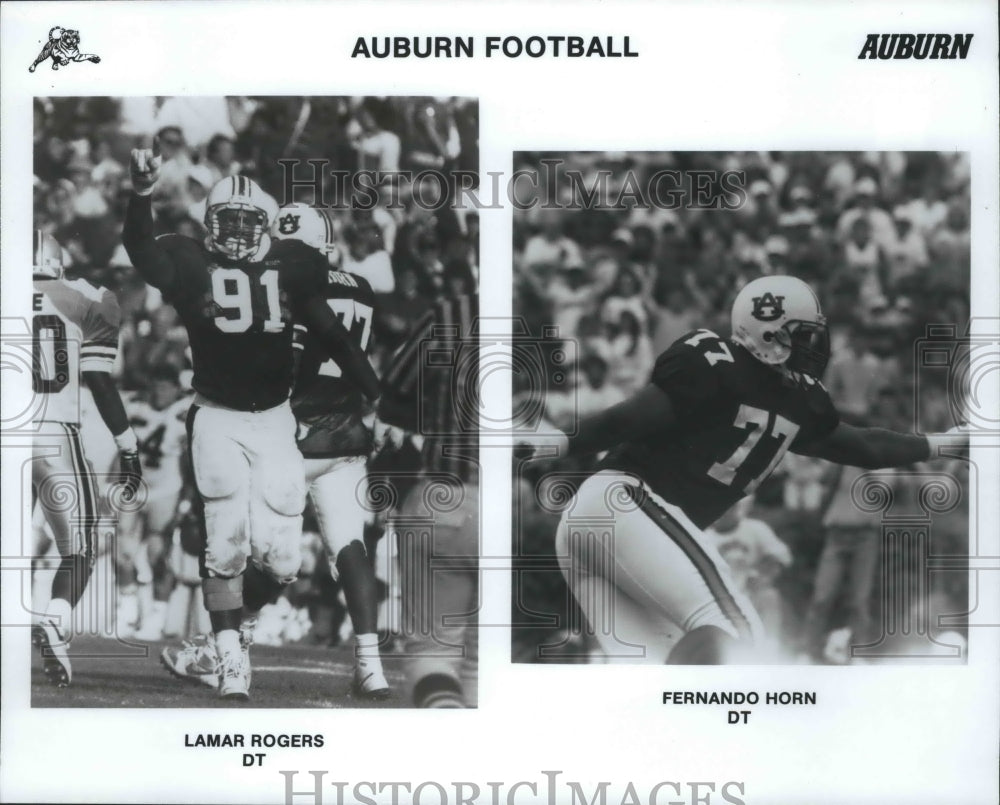 Press Photo Auburn Football, Lamar Rogers, DT & Fernando Horn, DT - sas02490- Historic Images
