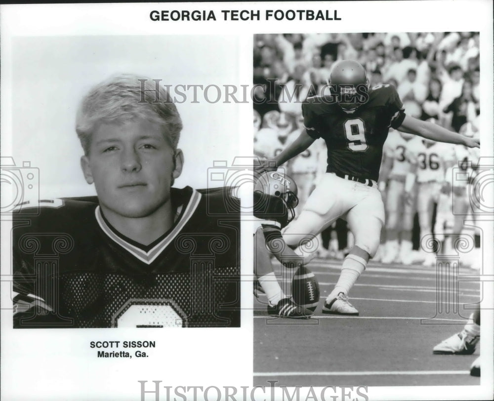 Press Photo Georgia Tech football kick Scott Sisson of Marietta, Georgia- Historic Images