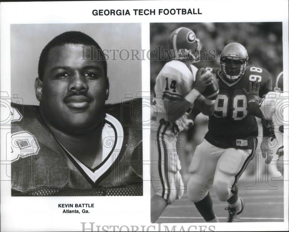 Press Photo Georgia Tech football player Kevin Battle of Atlanta - sas02532- Historic Images