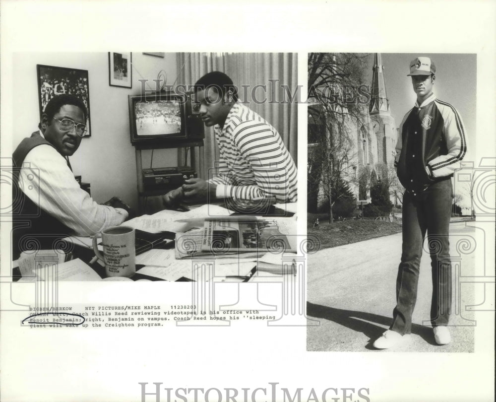 Press Photo Coach Willis Reed & Benoit Benjamin - sas02699- Historic Images