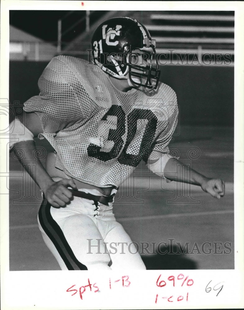 1987 Press Photo Churchill High School football player Andy DuBois - sas02790- Historic Images