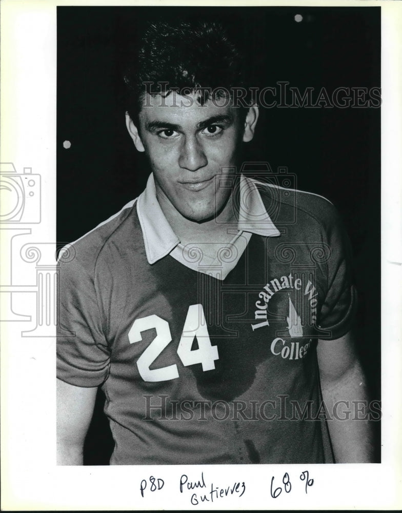 1987 Press Photo Incarnate Word soccer player Paul Gutierrez - sas02892- Historic Images