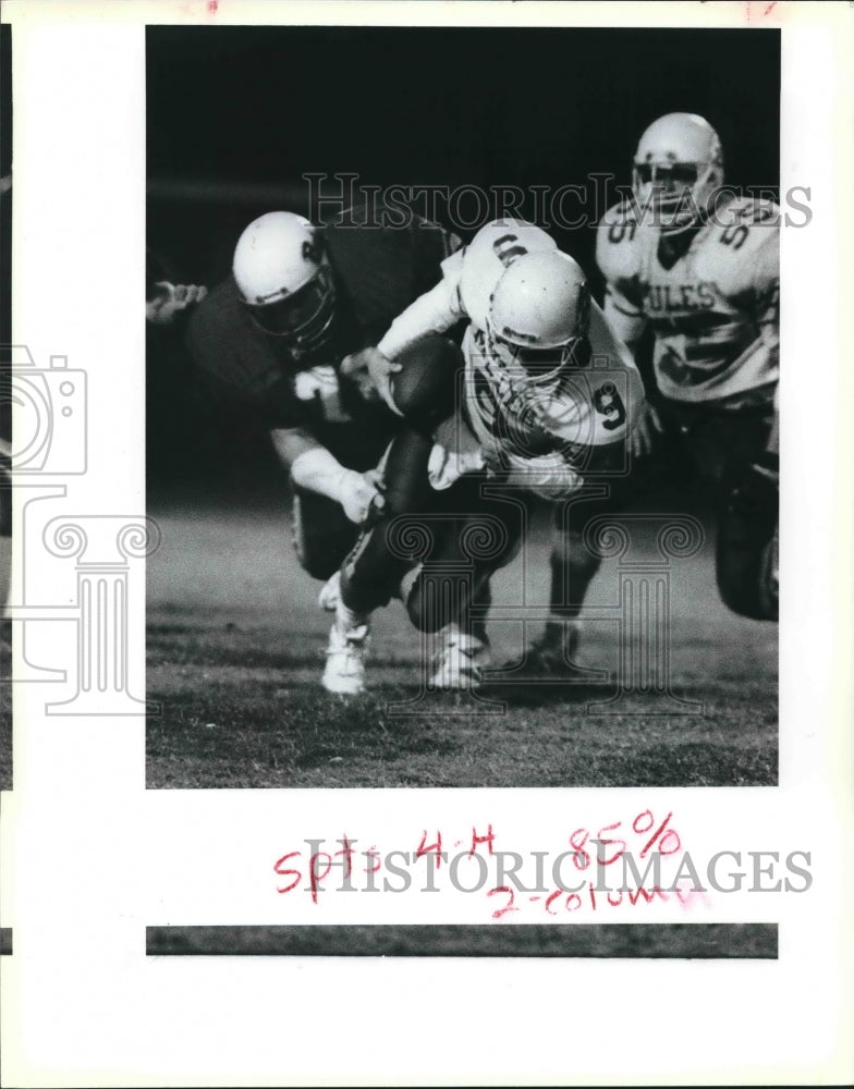 1987 Press Photo High School Football, John Hoffman &amp; Jeff Pitluck - sas03059- Historic Images