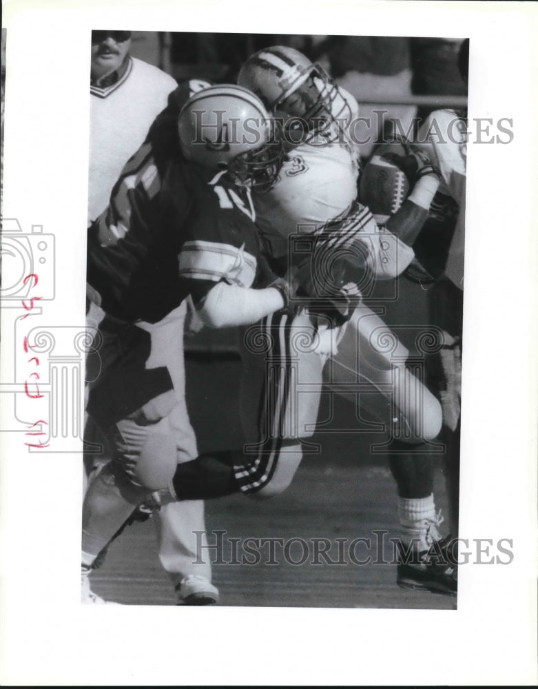 1990 Press Photo Judson &amp; Marshall High School Football game - sas03136- Historic Images