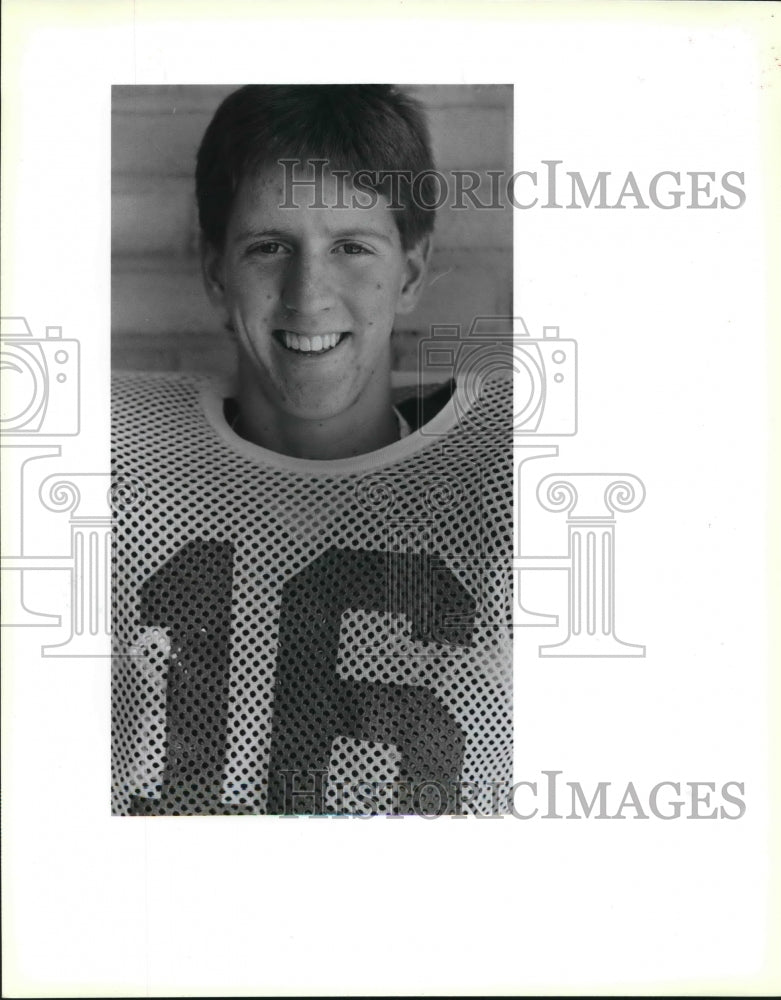 1986 Press Photo Alan Matney, New Braumfels High School Unicorns Football Player- Historic Images