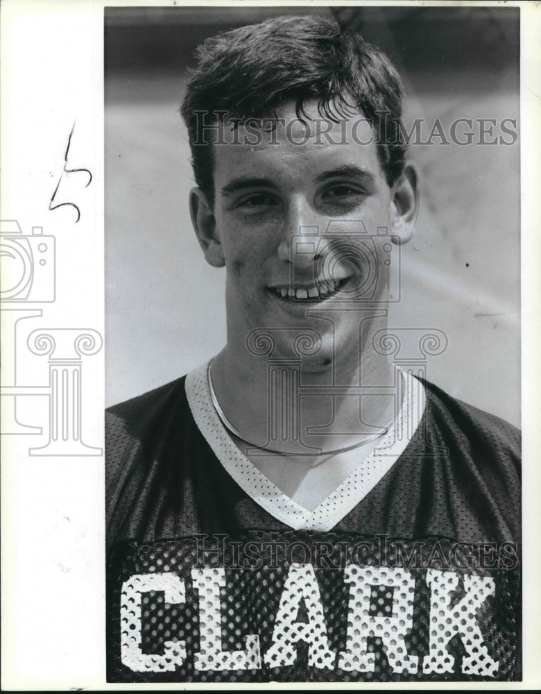 1987 Press Photo Steve McGhee, Clark High School Football Player - sas03185- Historic Images