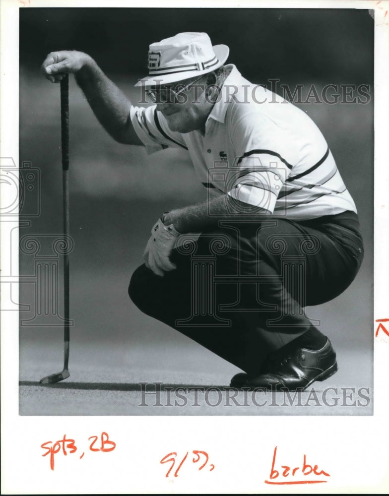 1989 Press Photo Golfer Miller Barber at Pro Golf Association Tournament- Historic Images