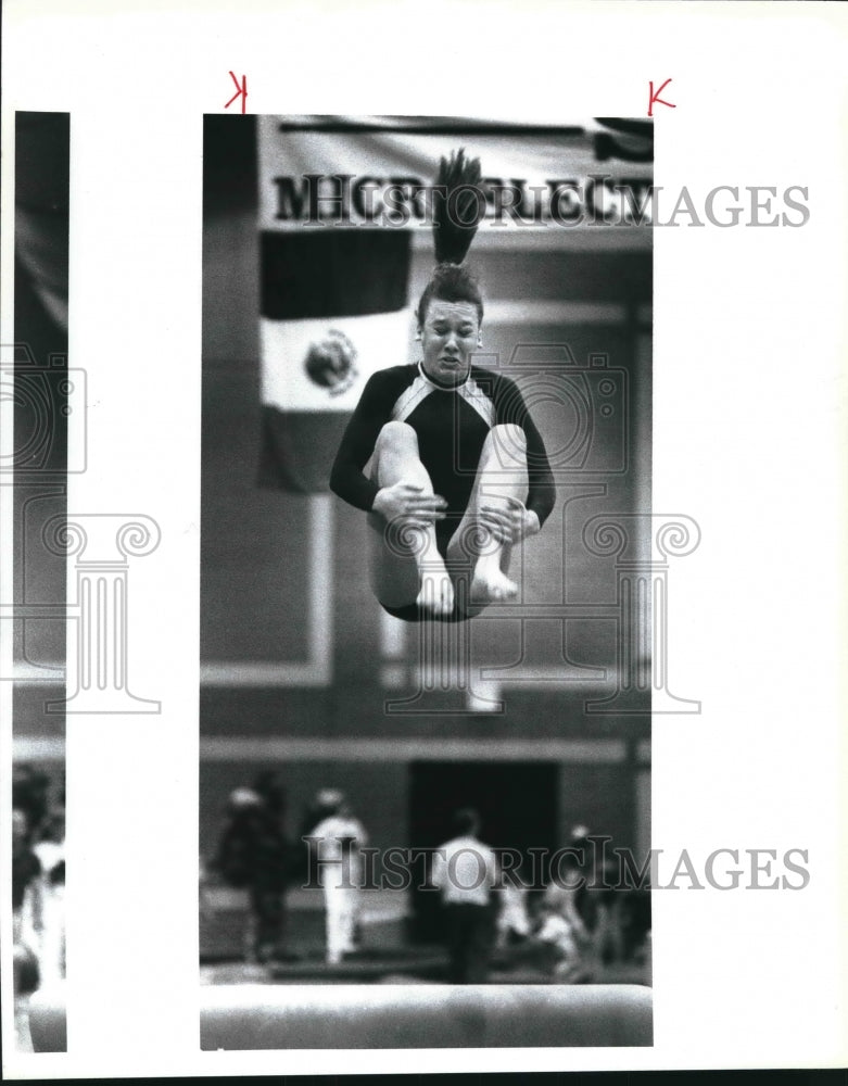 1991 Press Photo Danielle McAdams, Alamo City Invitational Gymnastic Tournament- Historic Images