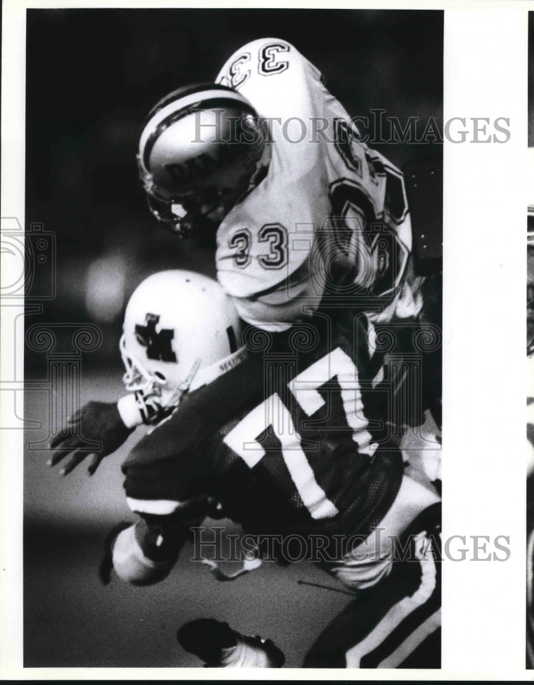 1991 Press Photo Marshall and Madison play a high school football game- Historic Images