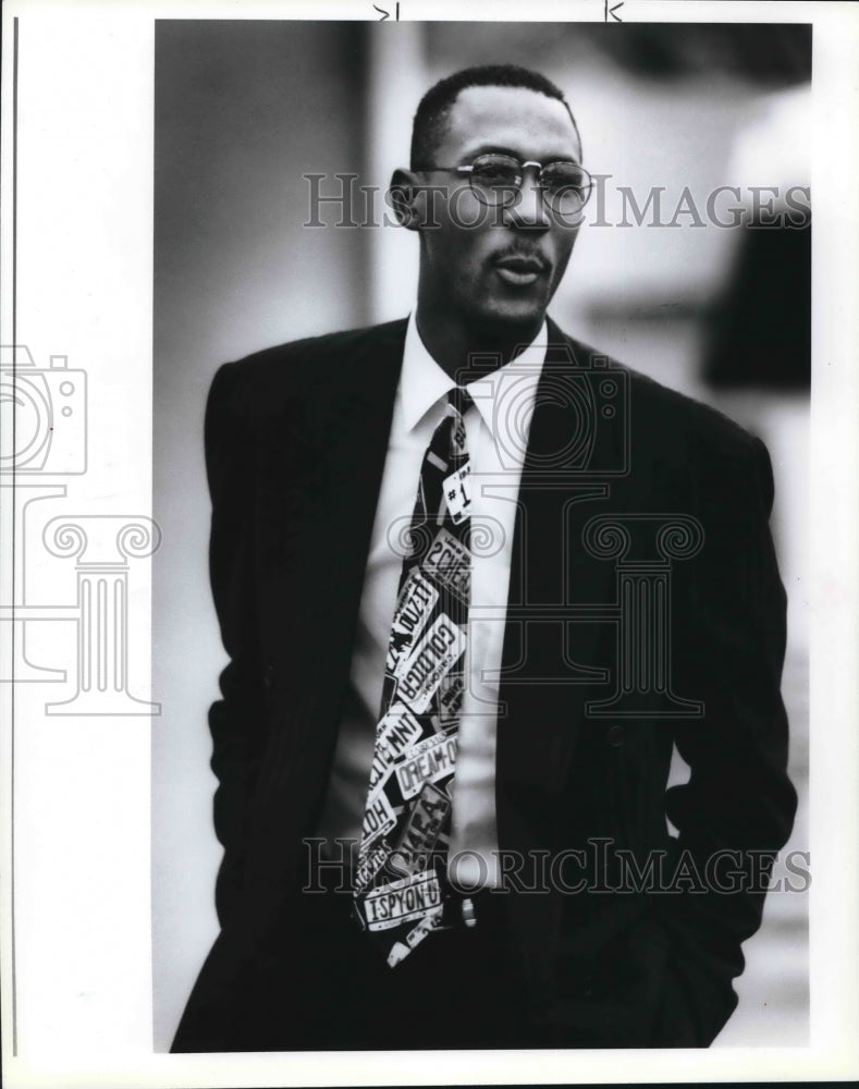 1991 Press Photo Basketball Player Willie Anderson at David Robinson&#39;s Wedding- Historic Images