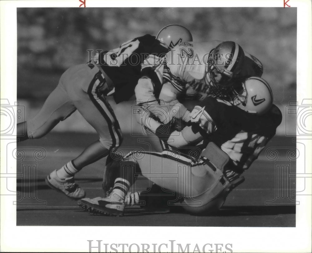 1990 Press Photo High School Football Players at Judson Versus Marshall Game- Historic Images