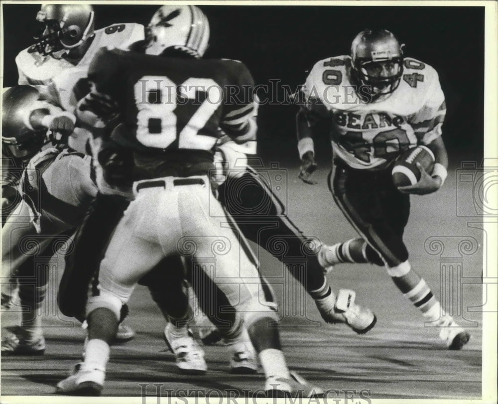 1987 Press Photo High School Football Players at Edison Versus Wheatley Game- Historic Images