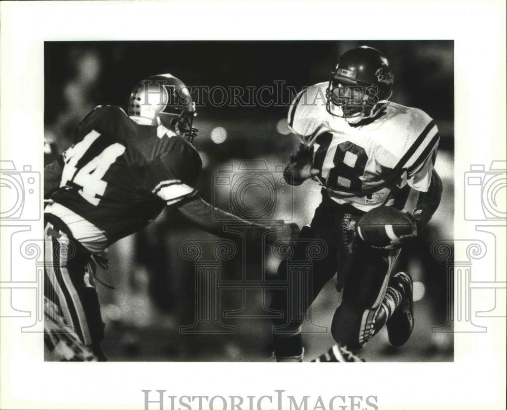 1992 Press Photo MacArthur and Lee High School Football Players at Game- Historic Images