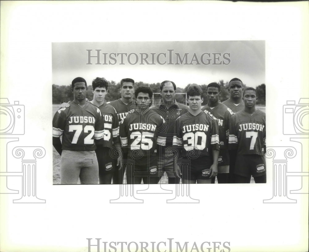 Press Photo Judson High School Football Team with Coach - sas03992- Historic Images