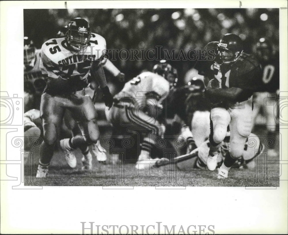 1989 Press Photo McCollum and Southwest high schools play prep football- Historic Images