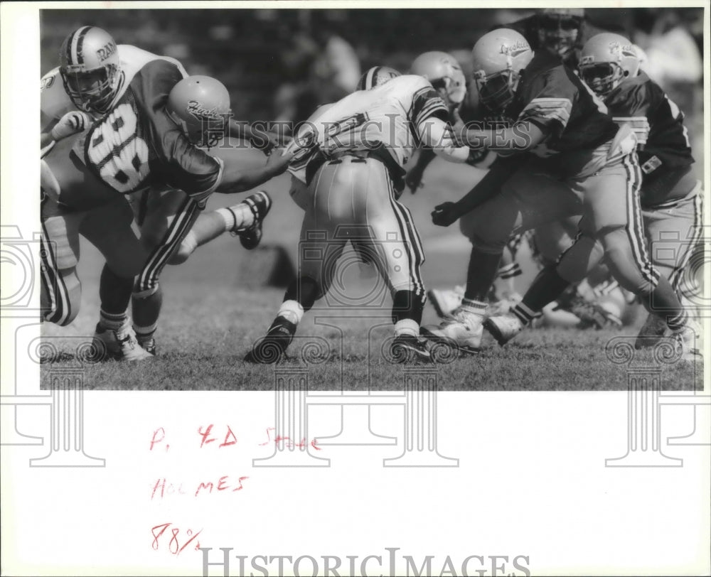 1991 Press Photo The Huskies and Rams play a high school football game- Historic Images