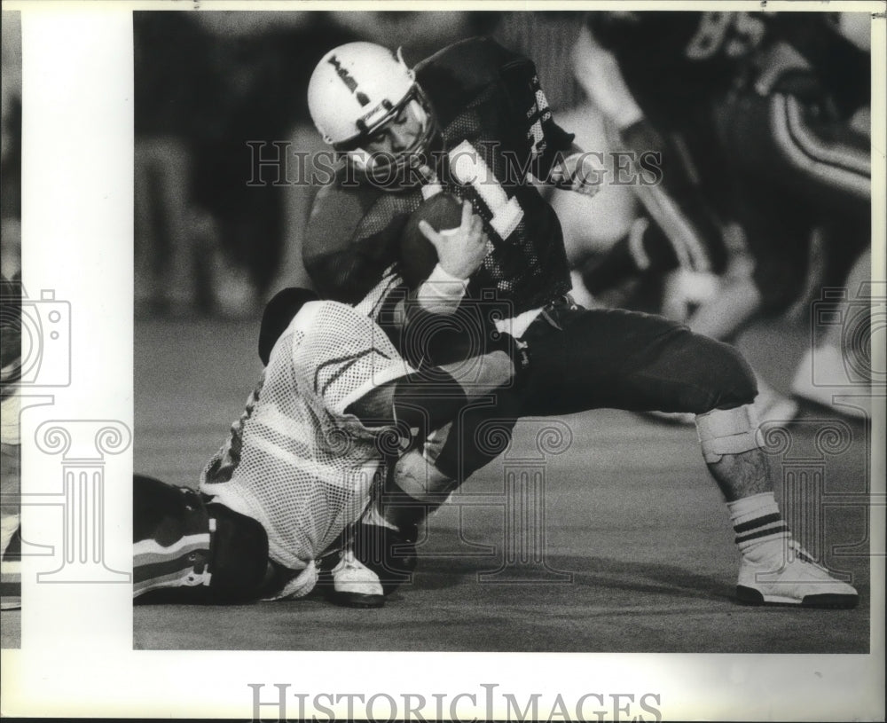 1987 Press Photo Clemens and Tivy High School Football Players at Game- Historic Images