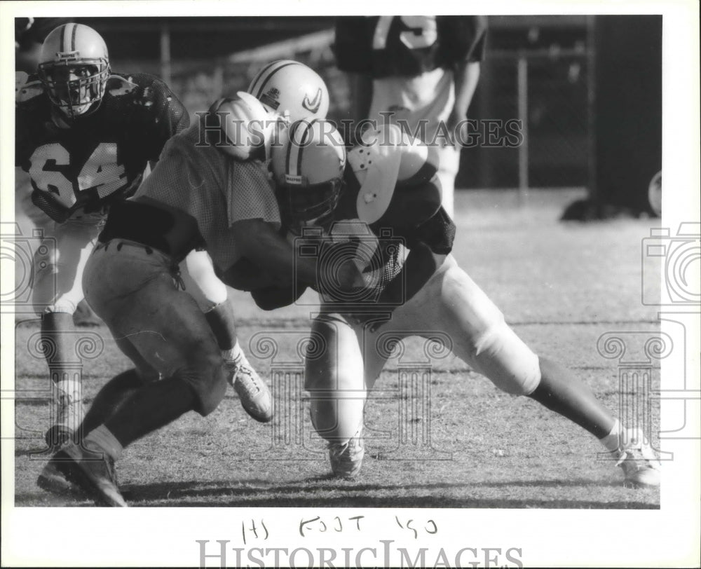 1990 Press Photo Jeff Stokes, Judson High School Football Player at Game- Historic Images
