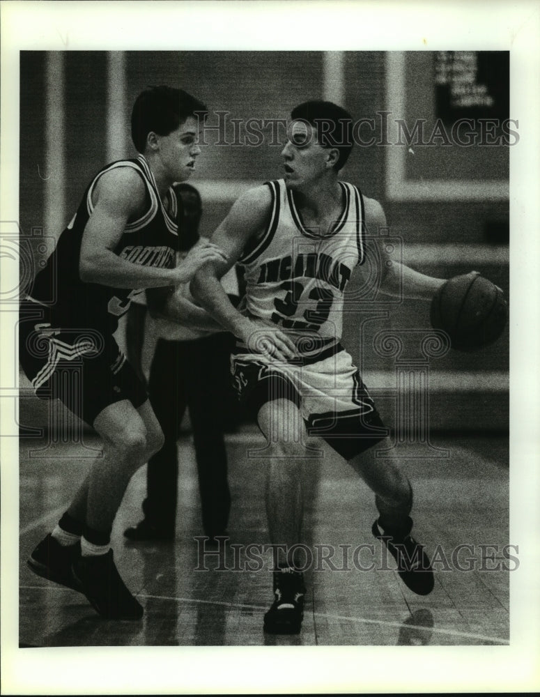 1991 Press Photo Incarnate Word and Southwestern College Basketball Players- Historic Images