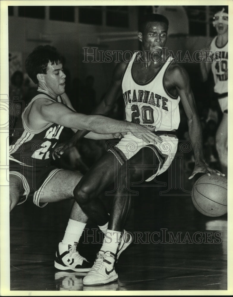 1988 Press Photo Incarnate Word and Trinity play a college basketball game- Historic Images