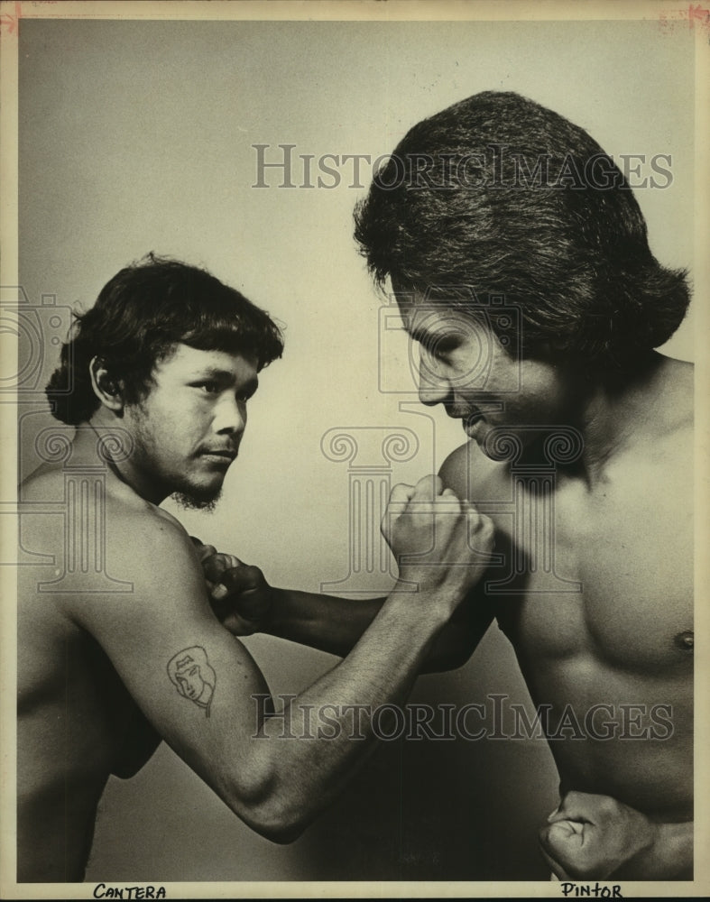 Press Photo Boxers Gabby Cantera, left, and Lupe Pintor - sas04488- Historic Images