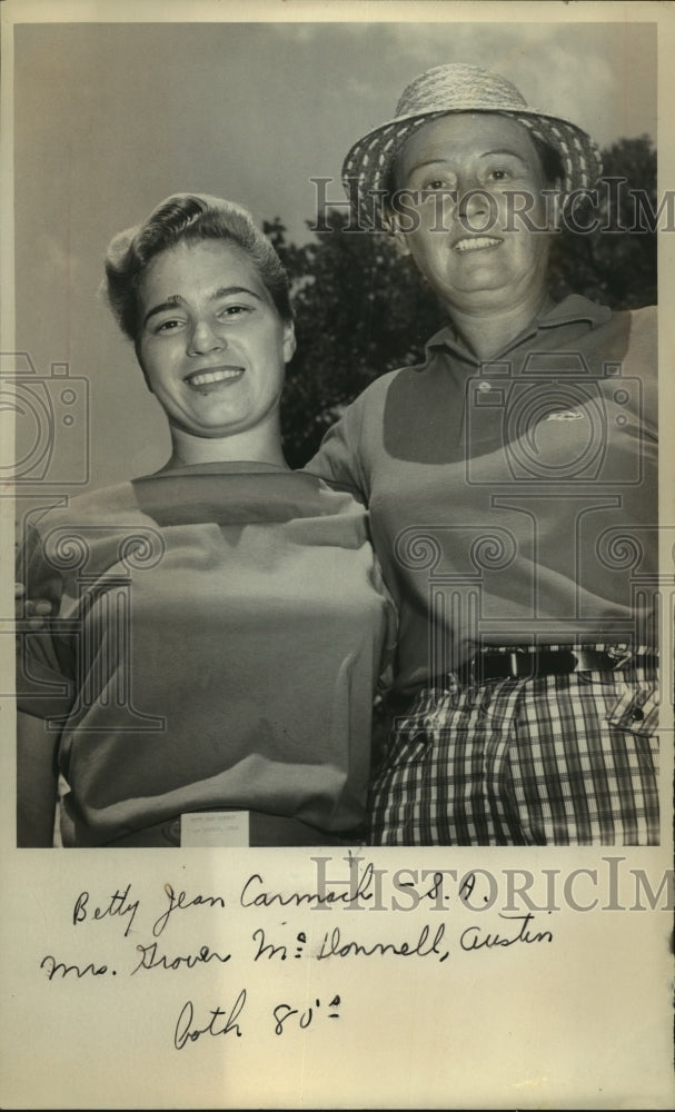 1958 Press Photo Betty Jean Carmach with Mrs. Grover McDonnell - sas04668- Historic Images