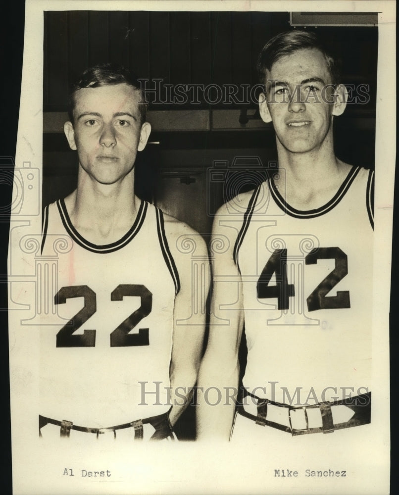 1966 Press Photo Basketball Players Mike Sanchez and Al Daret - sas04755- Historic Images